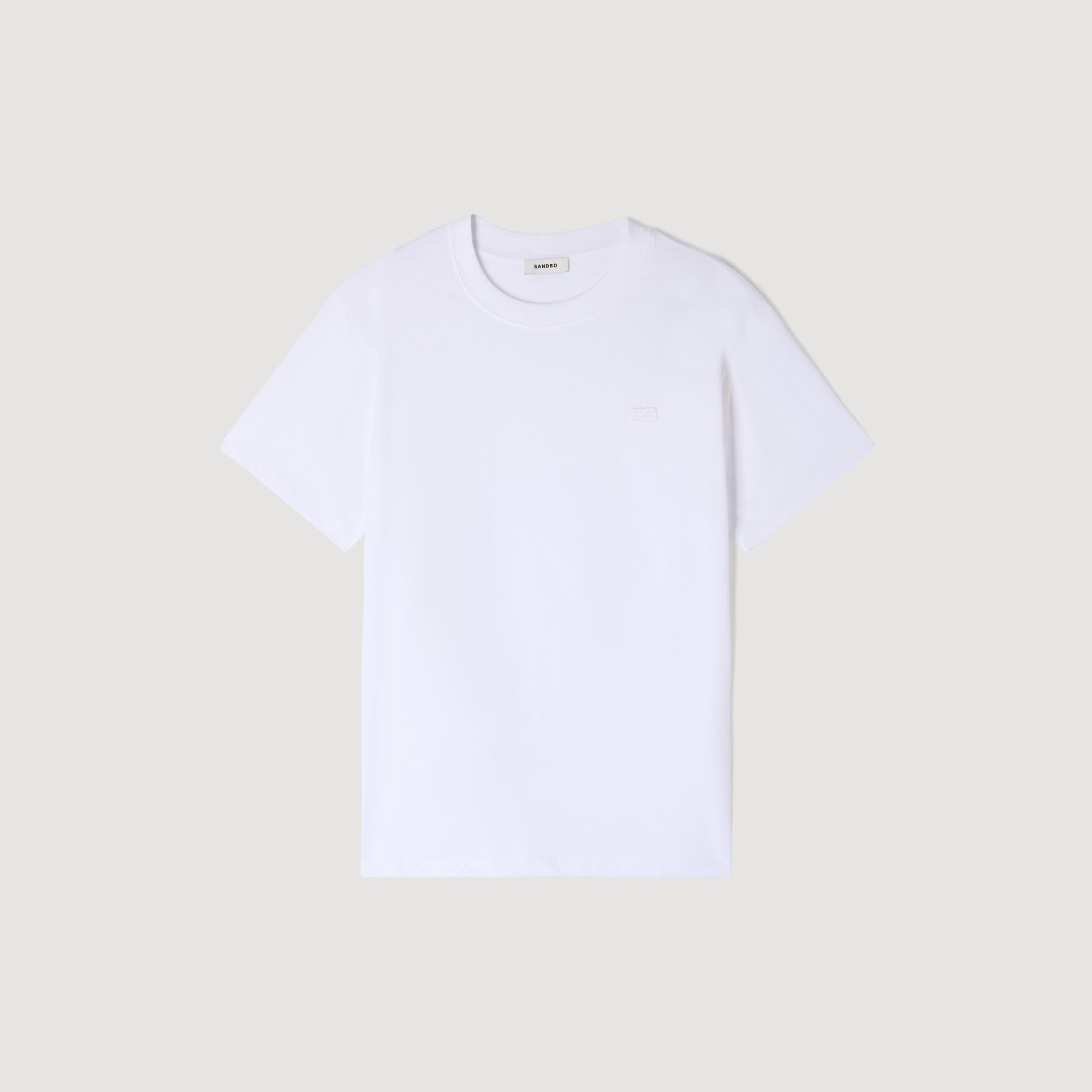 T Shirt With Double S Patch White