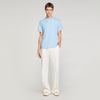 T Shirt With Double S Patch Sky Blue