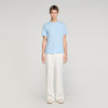 T Shirt With Double S Patch Sky Blue