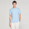 T Shirt With Double S Patch Sky Blue