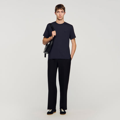 T Shirt With Double S Patch Navy Blue