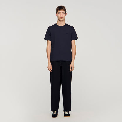 T Shirt With Double S Patch Navy Blue
