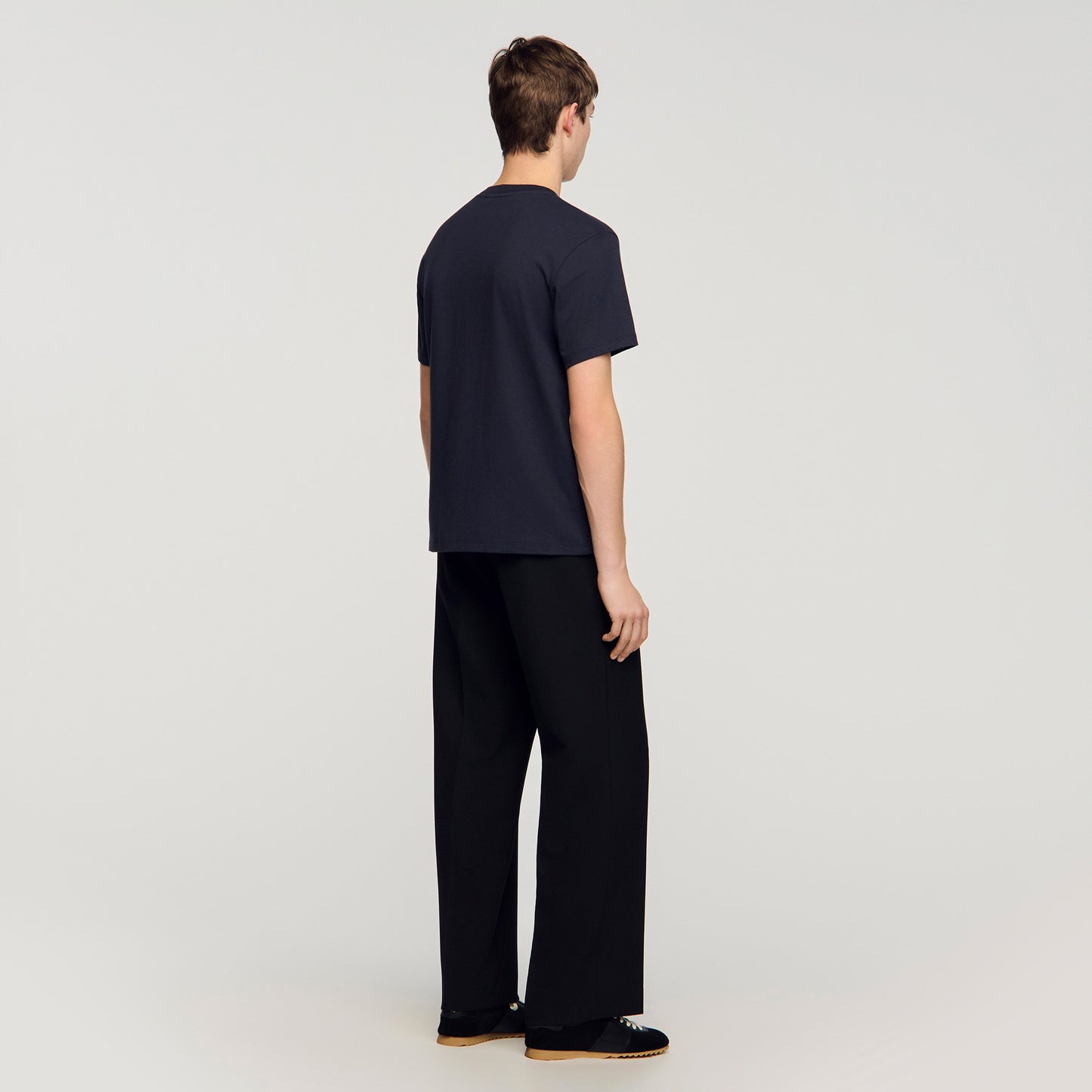 T Shirt With Double S Patch Navy Blue