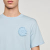 Crochet Flower Tee Cotton Crochet Flower T-Shirt Sky Blue