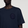 Crochet Flower Tee Cotton Crochet Flower T-Shirt Navy Blue