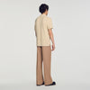 Polo Tonal Patch 4S Cotton polo shirt with leather logo Beige