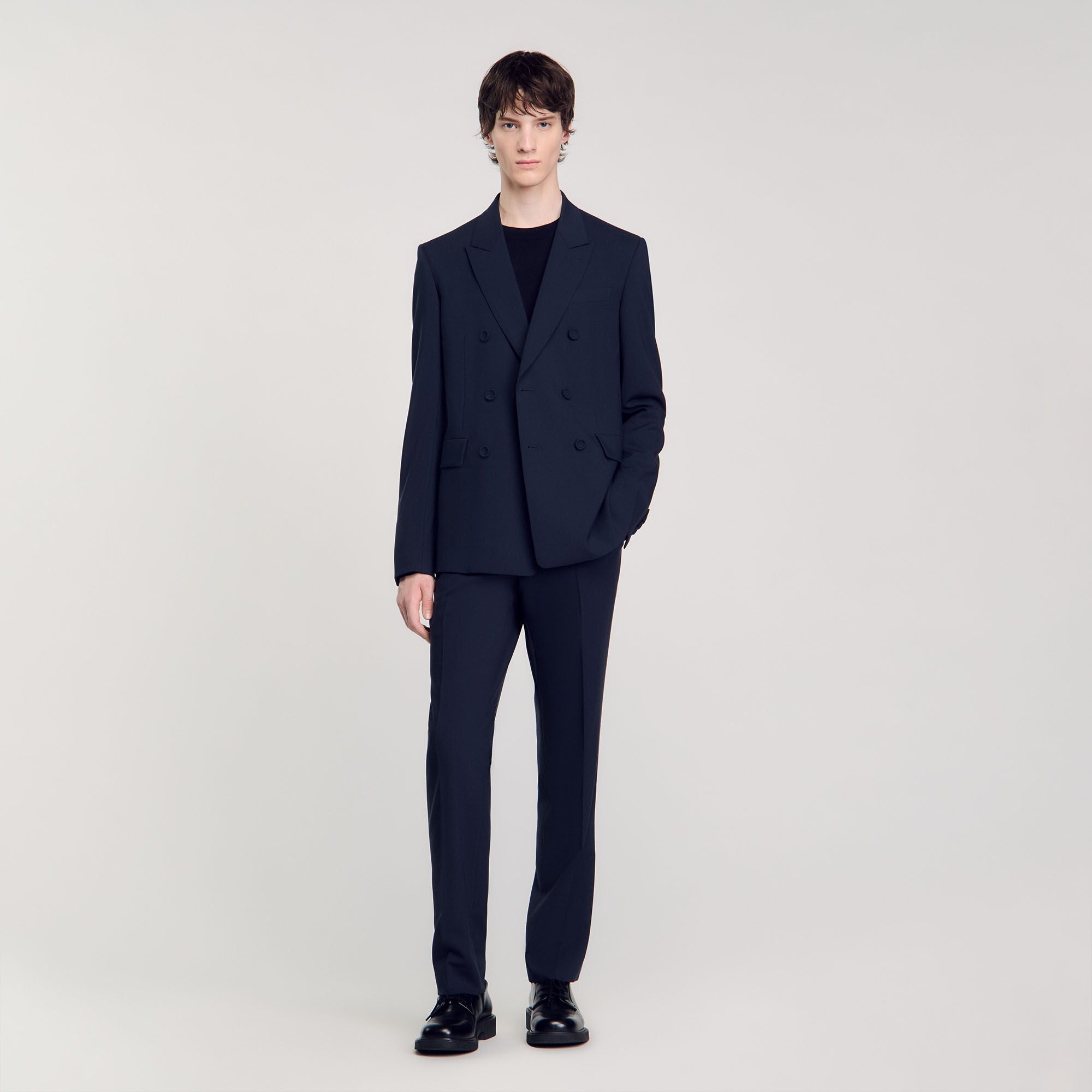 Double Breasted Suit Jacket Navy Blue
