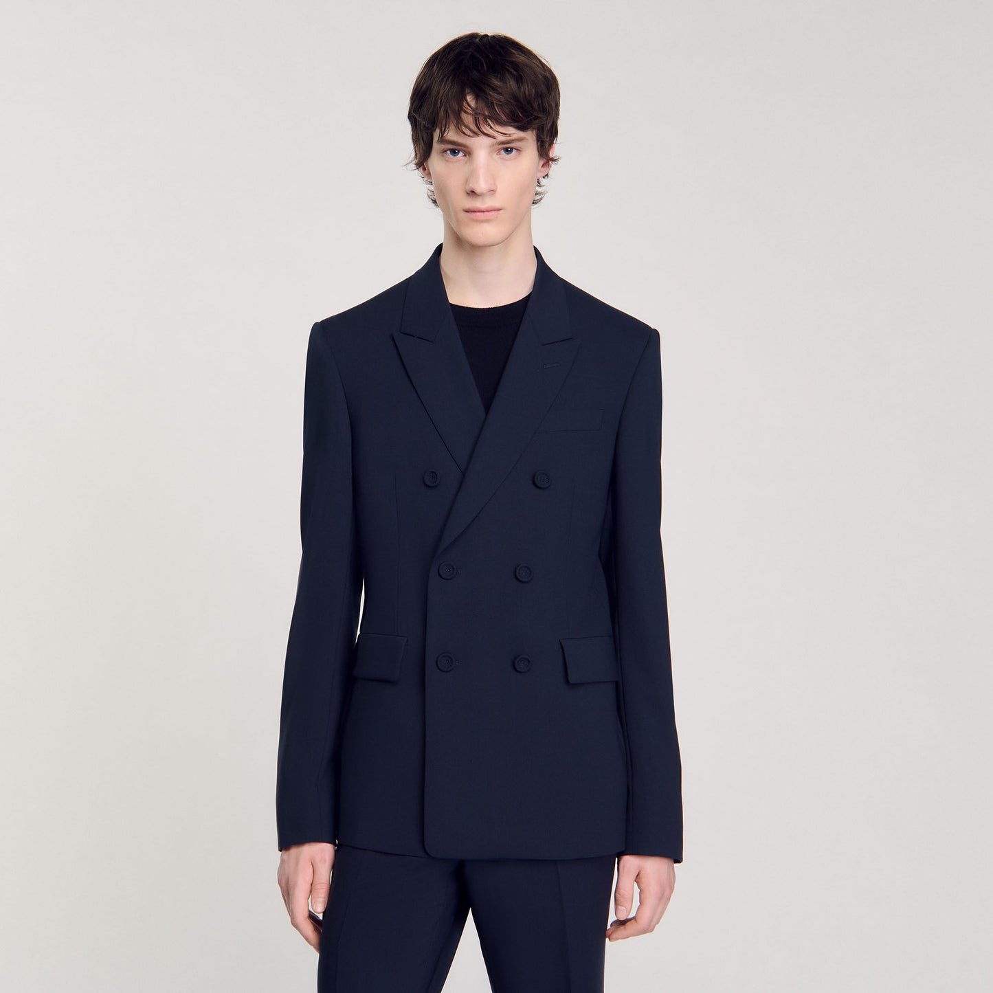 Double Breasted Suit Jacket Navy Blue