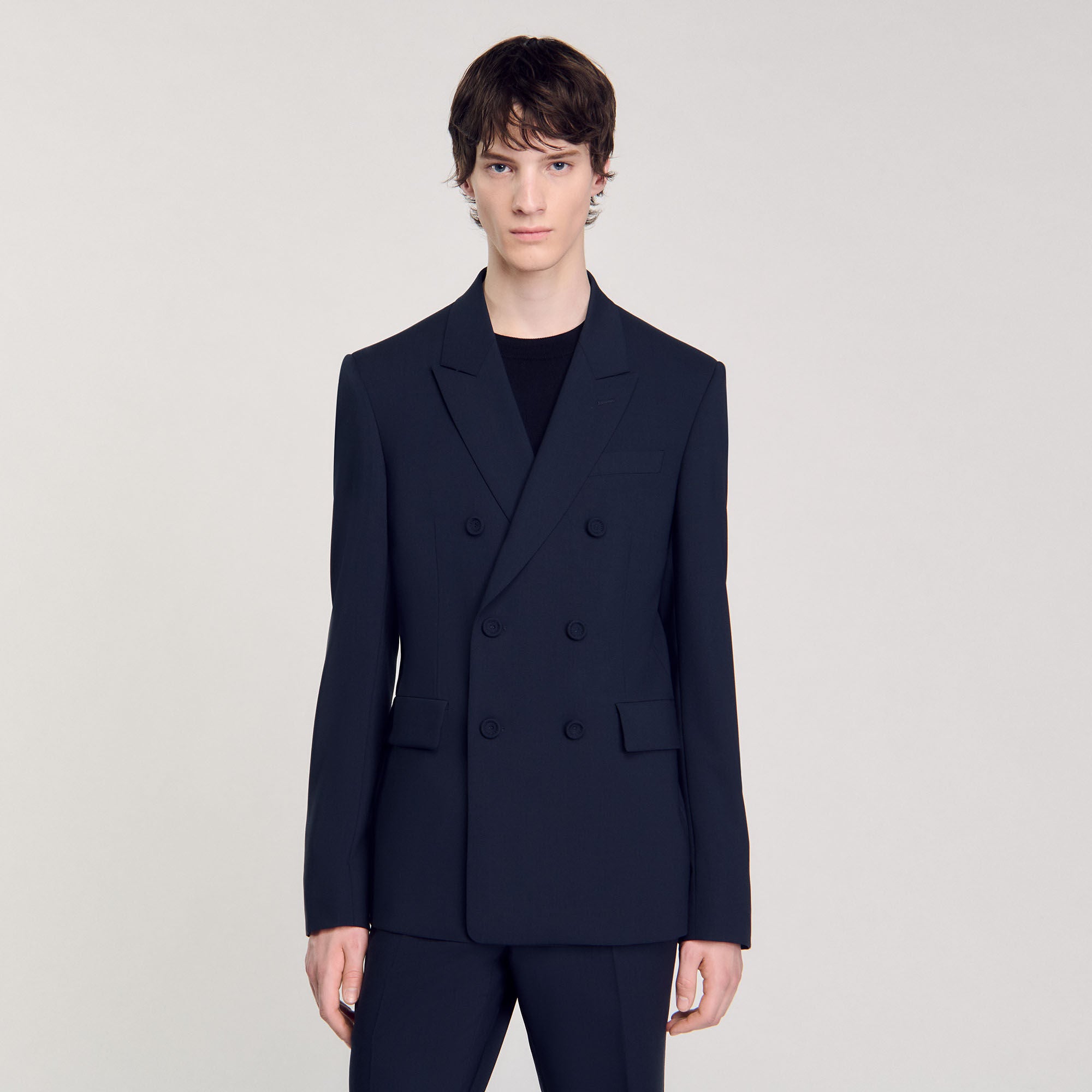 Double Breasted Suit Jacket Navy Blue