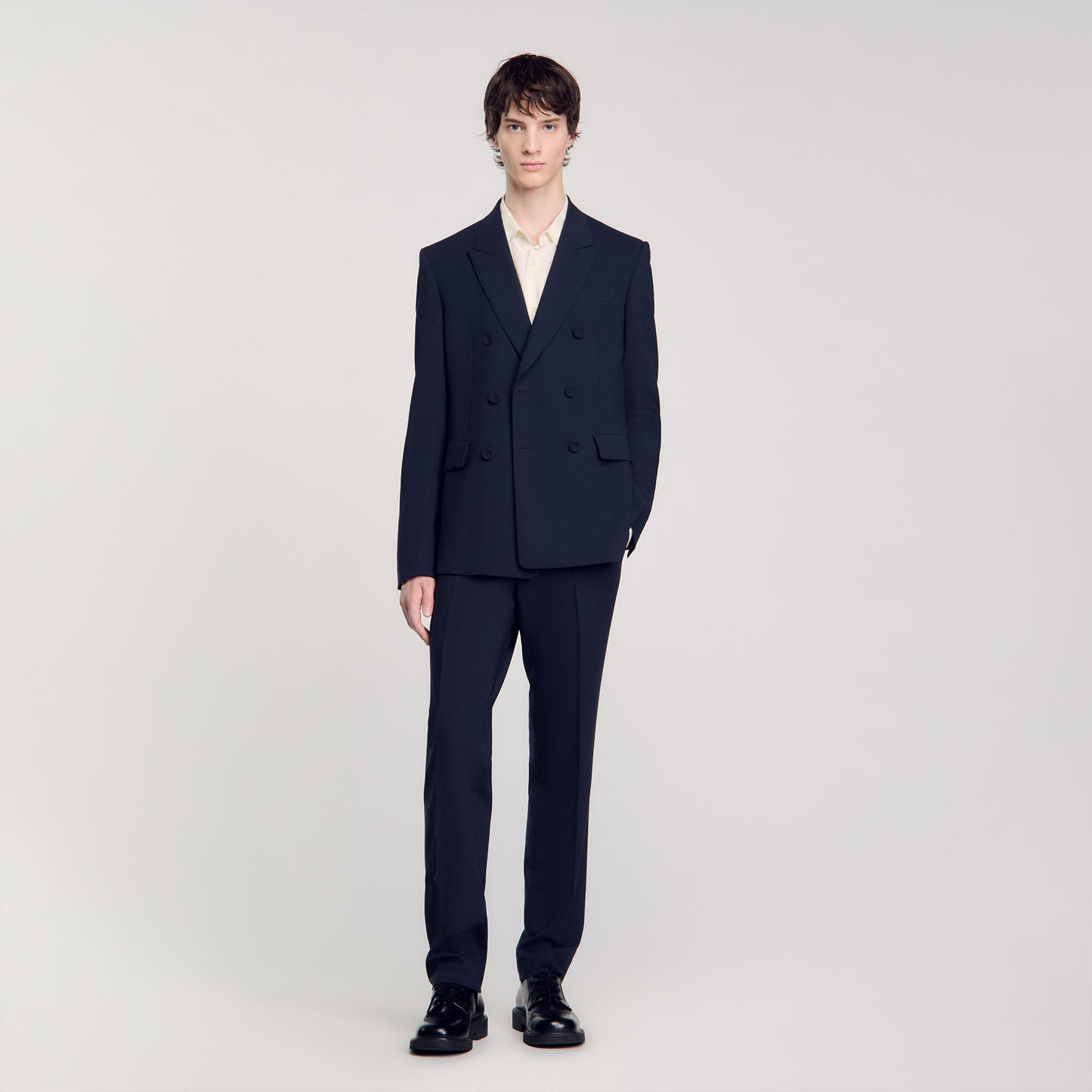 Double Breasted Suit Jacket Navy Blue