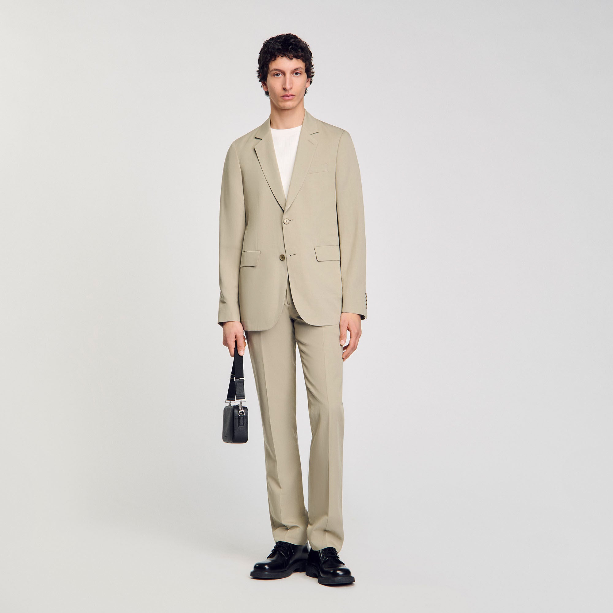  Formal Linen Suit Jacket Light Kaki.