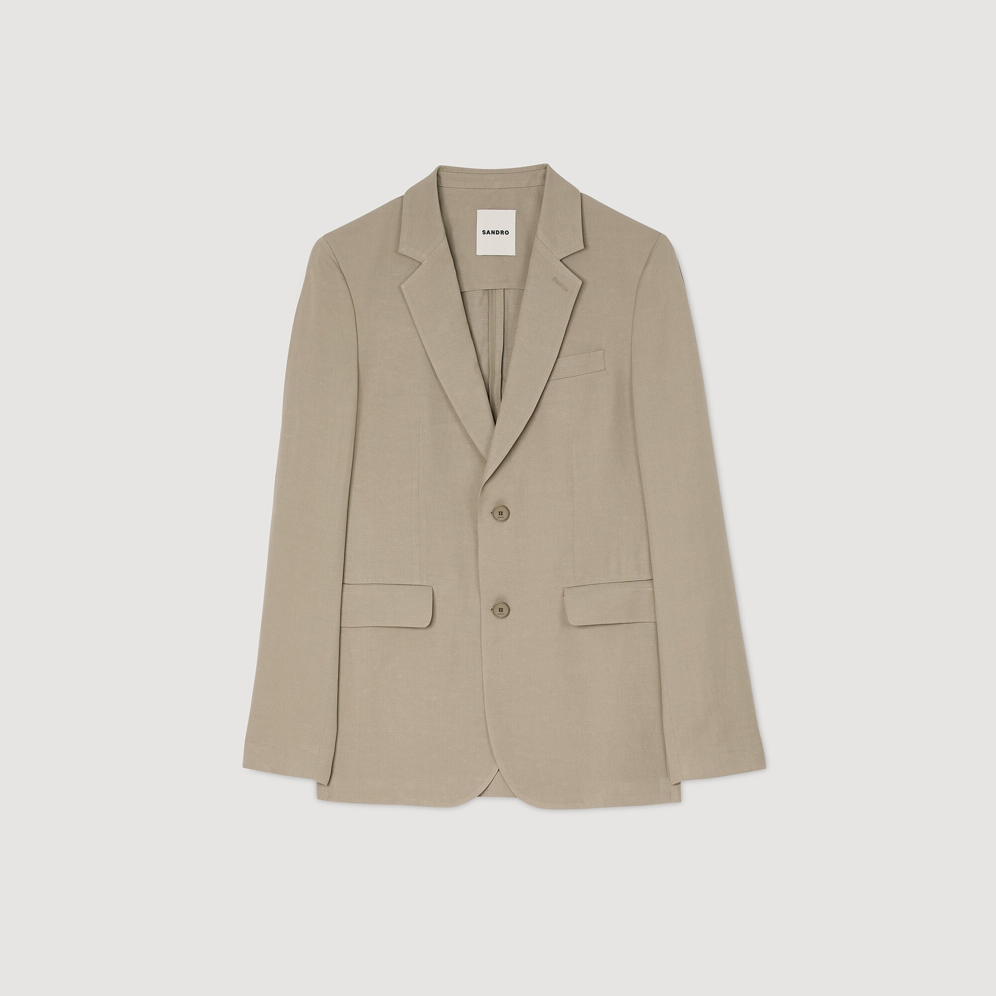  Formal Linen Suit Jacket Light Kaki.