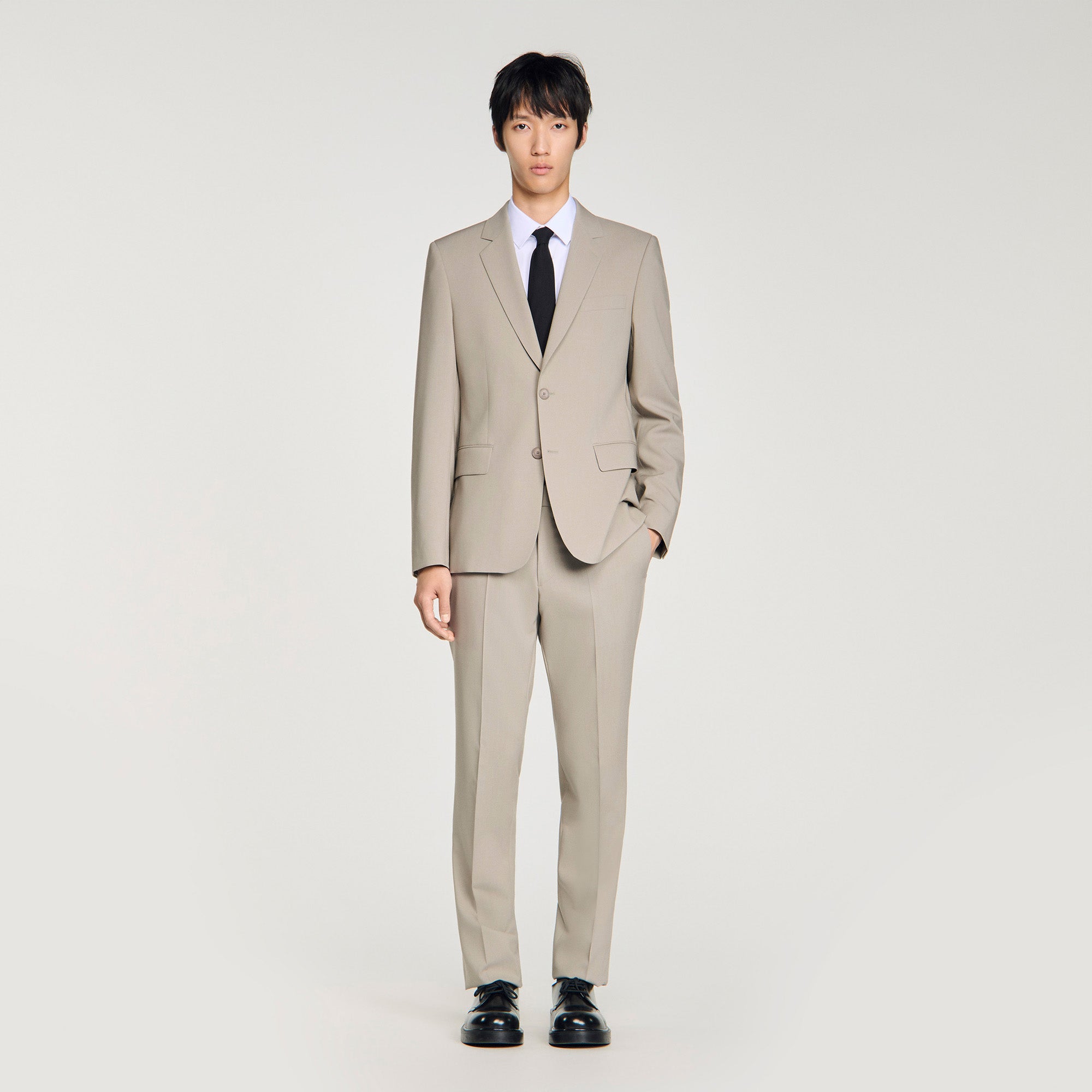 Formal Wool Suit Jacket Aluminum