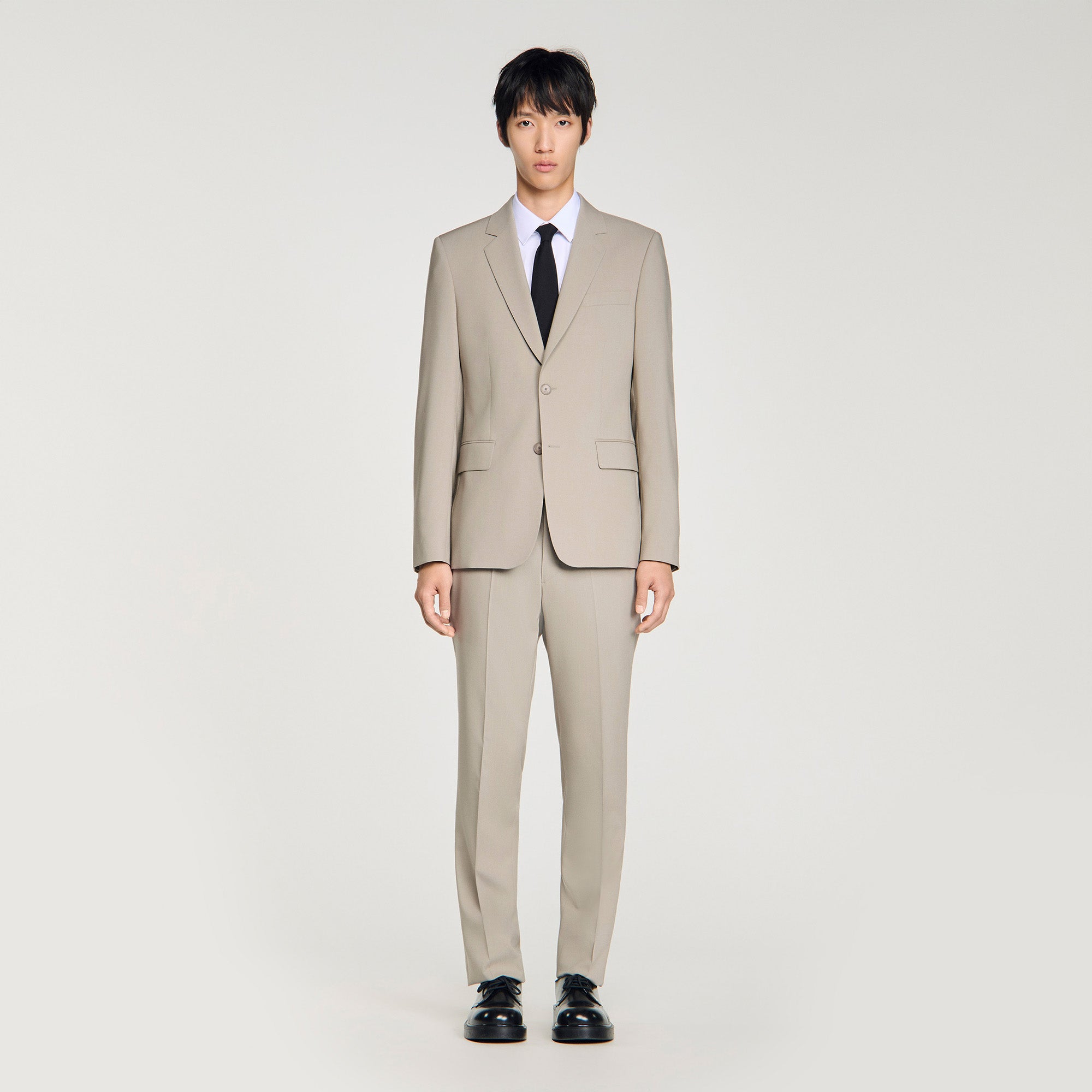 Formal Wool Suit Jacket Aluminum