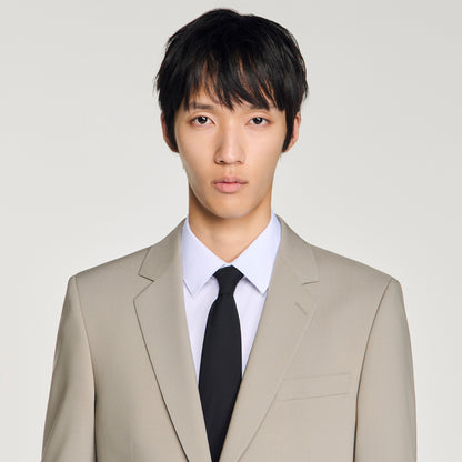 Formal Wool Suit Jacket Aluminum