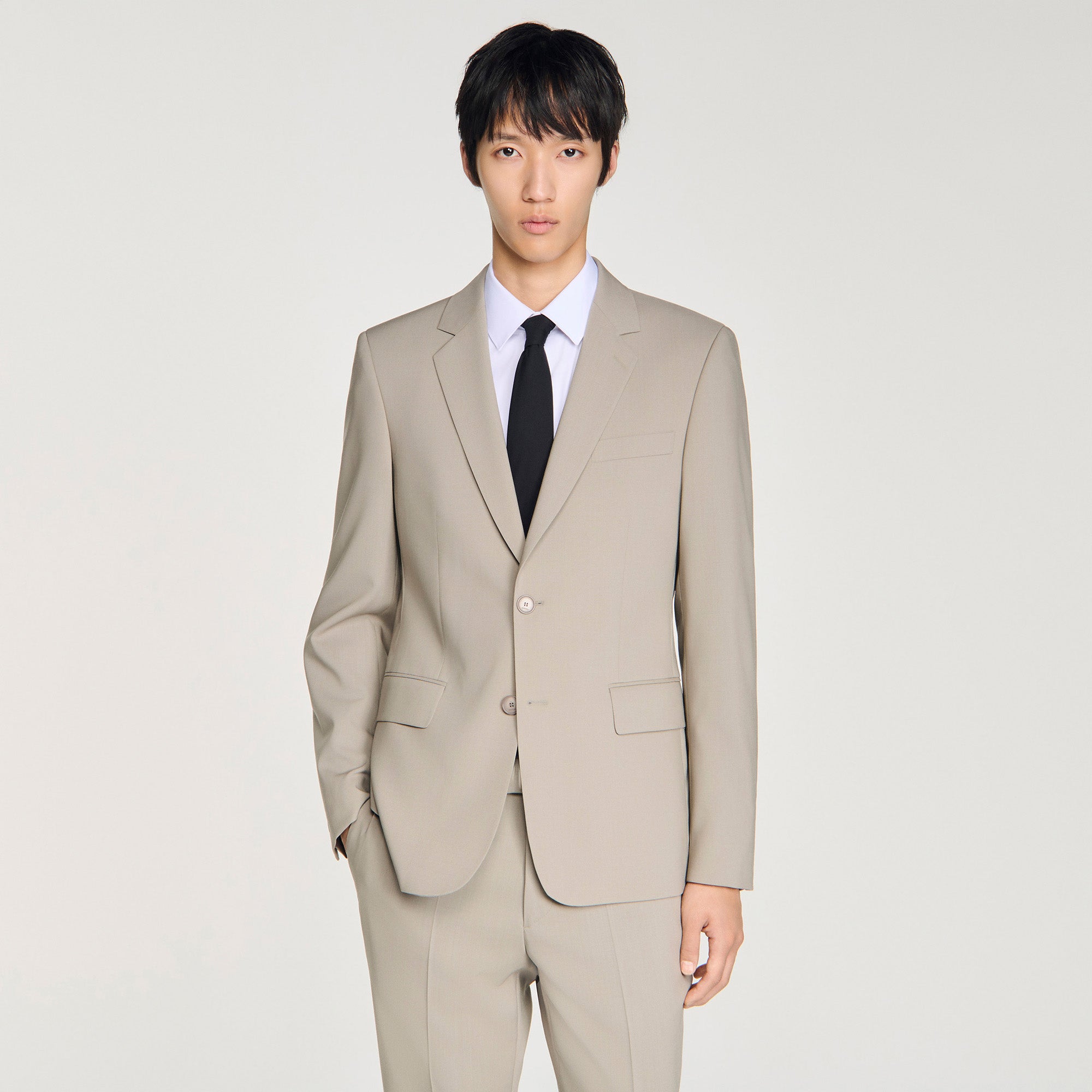 Formal Wool Suit Jacket Aluminum