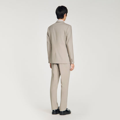 Formal Wool Suit Jacket Aluminum