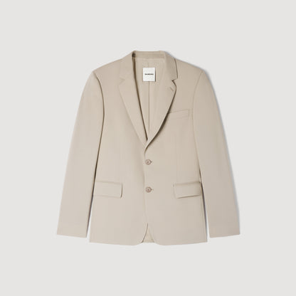 Formal Wool Suit Jacket Aluminum