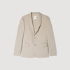 Formal Wool Suit Jacket Aluminum