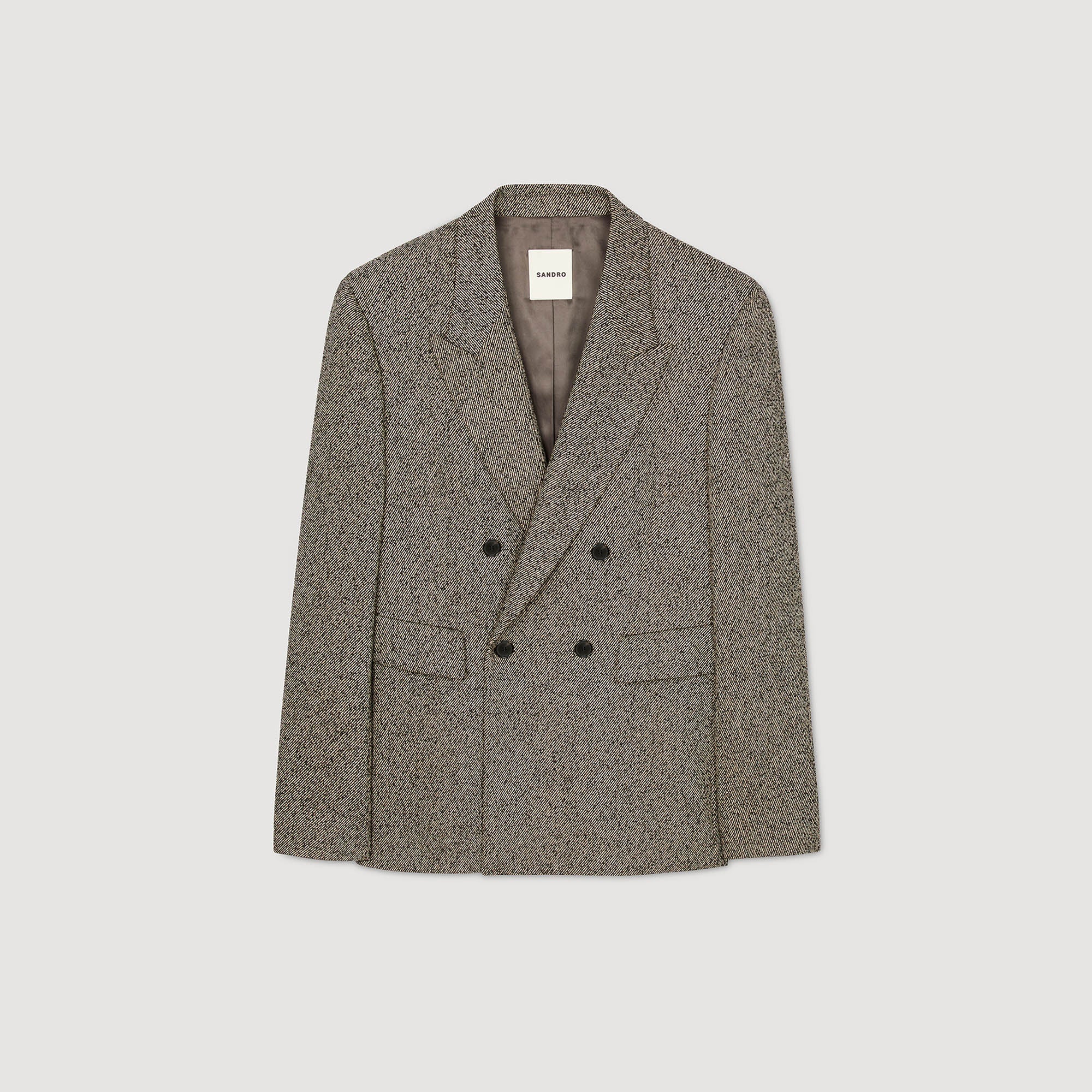 Tweed Suit Double-Breasted Suit Jacket String Chine