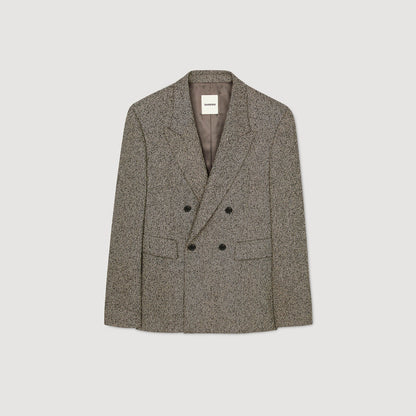 Tweed Suit Double-Breasted Suit Jacket String Chine