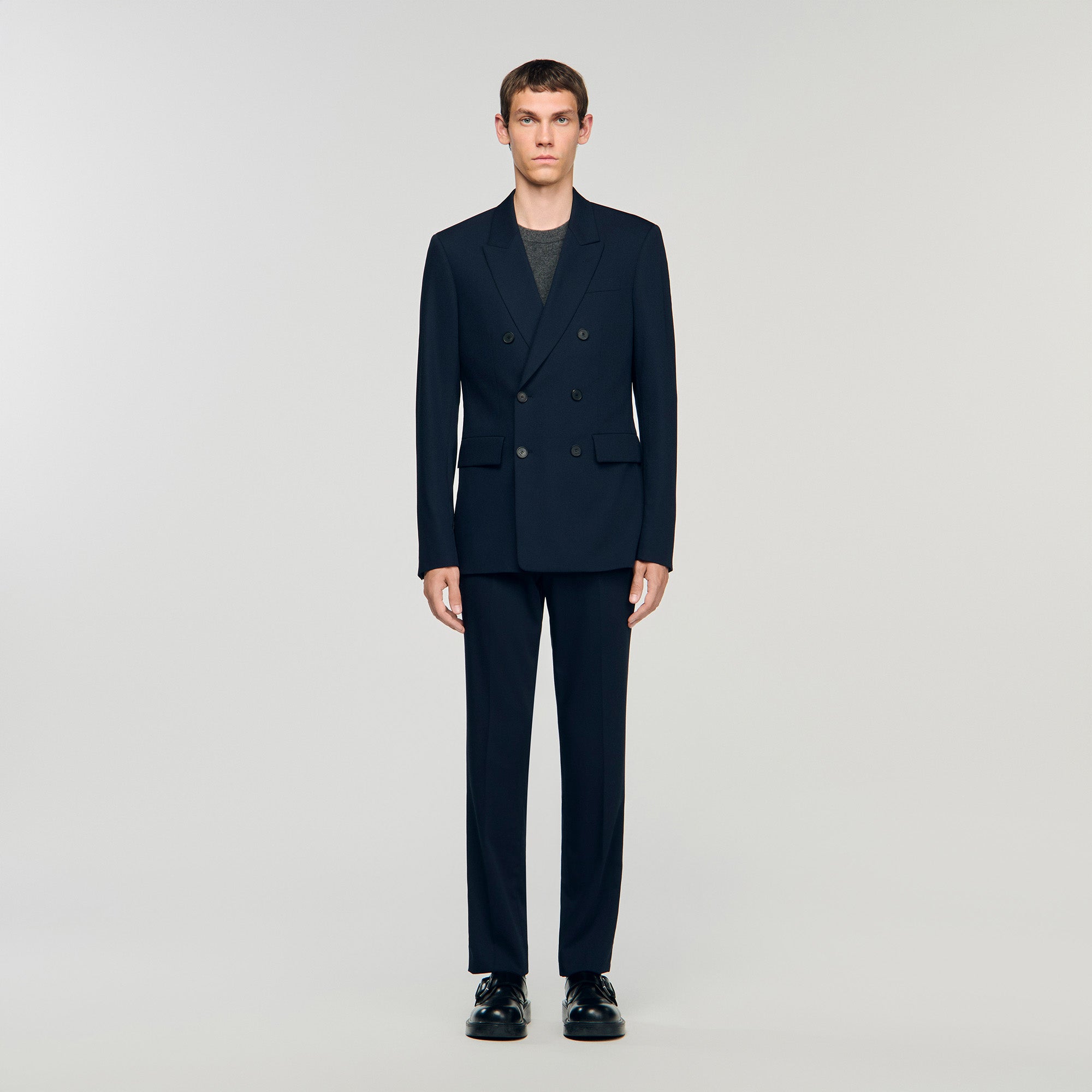New Croise Double-breasted suit jacket Navy Blue