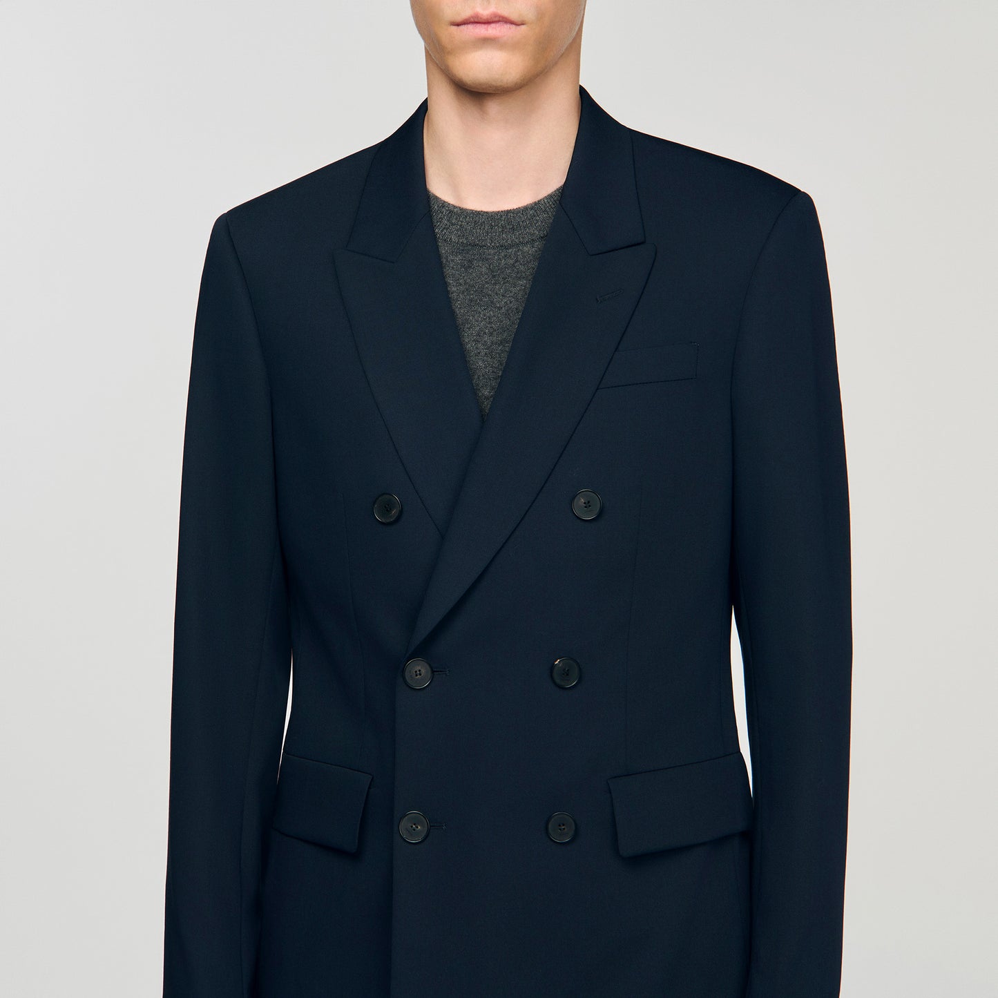 New Croise Double-breasted suit jacket Navy Blue