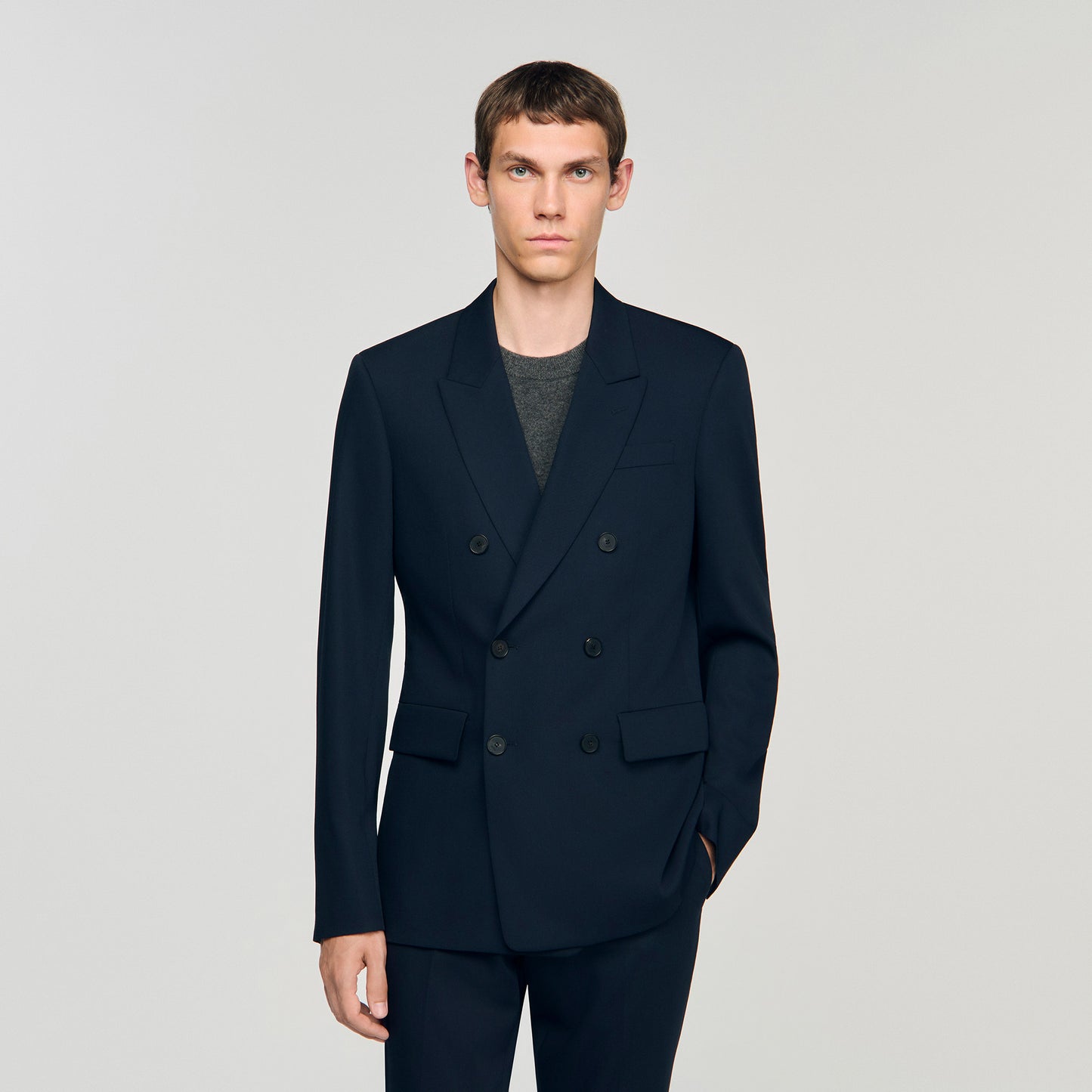 New Croise Double-breasted suit jacket Navy Blue