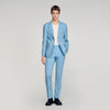 Formal Bleu Ciel Wool Suit Jacket Sky Blue