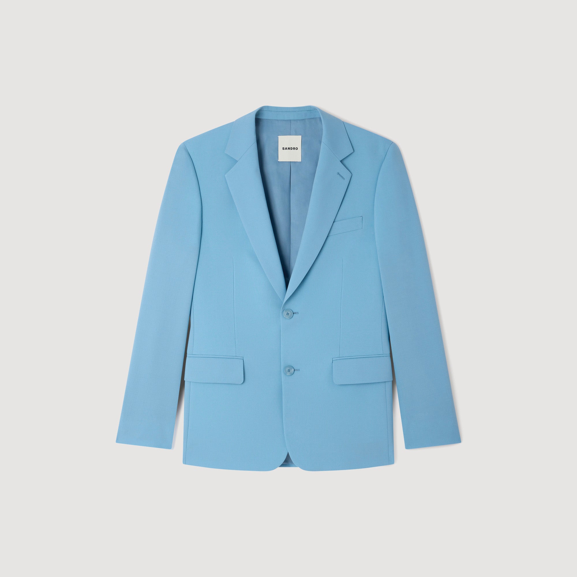 Formal Bleu Ciel Wool Suit Jacket Sky Blue