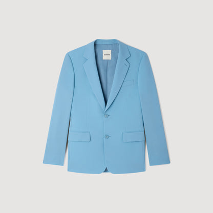 Formal Bleu Ciel Wool Suit Jacket Sky Blue