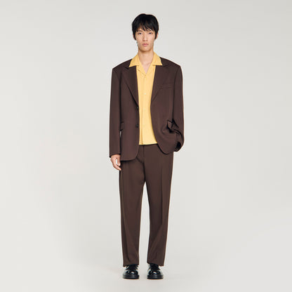 Oversize Suit Oversized Wool Jacket Chocolate