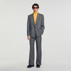 Croisee 4B Pinstripes Abstract pattern wool jacket Middle Grey