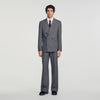 Croisee 4B Pinstripes Abstract pattern wool jacket Middle Grey