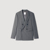 Croisee 4B Pinstripes Abstract pattern wool jacket Middle Grey