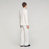 Croise Mode Lin Double-Breasted Linen Suit Jacket WHITE