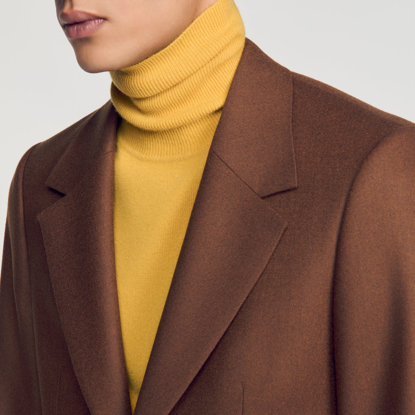 Mode Flannel Loose wool suit jacket Brown