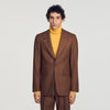 Mode Flannel Loose wool suit jacket Brown