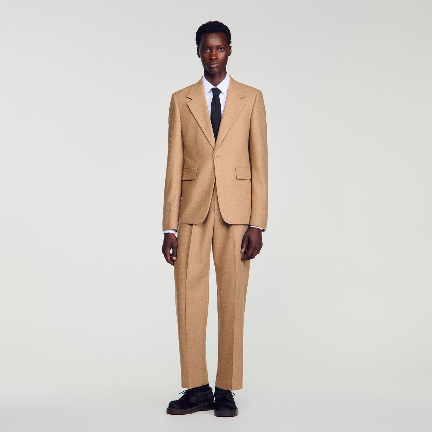 Mode Flannel Wool suit jacket Beige