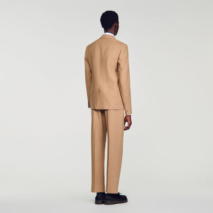 Mode Flannel Wool suit jacket Beige