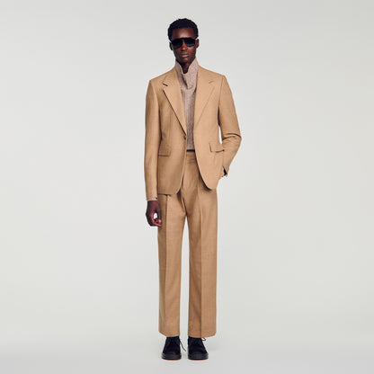 Mode Flannel Wool suit jacket Beige