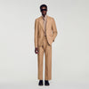 Mode Flannel Wool suit jacket Beige