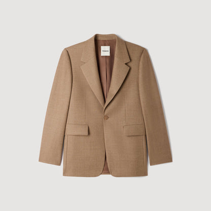 Mode Flannel Wool suit jacket Beige
