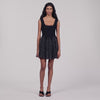 Sunniva Short knit dress with beads Black