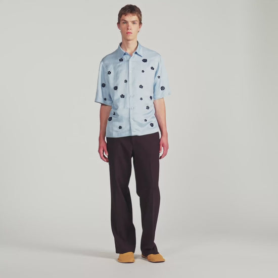 Velvet Flowers Mc  Shirt Sky Blue