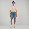 Denim Short Logo Elasticated Denim Shorts Blue Vintage - Denim