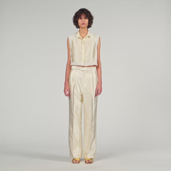 Satin Trousers Cream