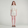 Artemis Striped Cotton Skort Ecru / Bleu