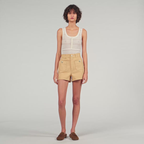 Denim Shorts Beige