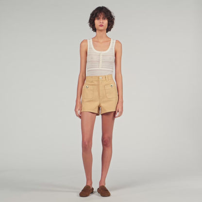 Denim Shorts Beige